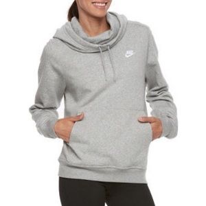 grey nike cowl neck hoodie